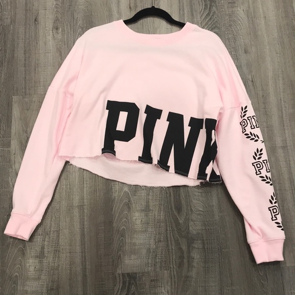 PINK Victoria's Secret Tops - Pink Victoria Secret crop sweatshirt